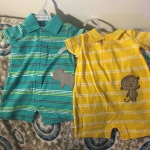 Two 0-3 Boys Collared wShorts 1 pc-bottom buttons